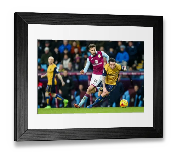 Framed Print : Challenge at Villa Park: Lee Tomlin vs Conor Hourihane in Aston Villa vs Bristol City Championship Clash Framed Print : Challenge at Villa Park: Lee Tomlin vs Conor Hourihane in Aston Villa vs Bristol City Championship Clash