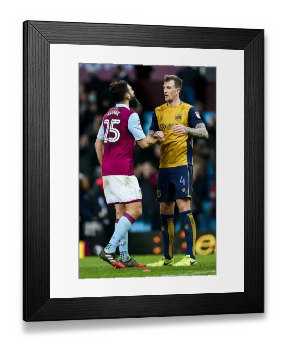 Framed Print : Aden Flint of Bristol City Consoles Mile Jedinak of Aston Villa after 2-0 Defeat at Villa Park Framed Print : Aden Flint of Bristol City Consoles Mile Jedinak of Aston Villa after 2-0 Defeat at Villa Park
