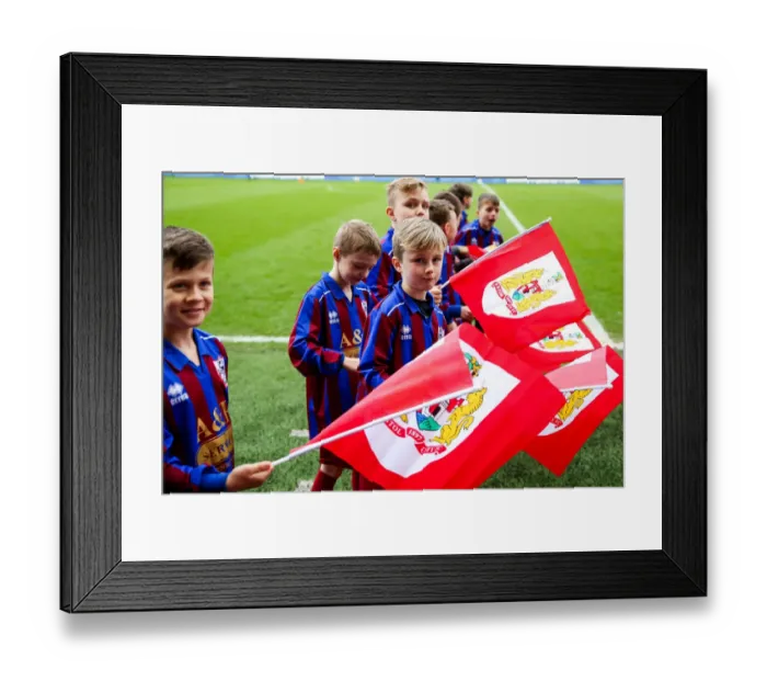 Framed Print : Bristol City vs Burton Albion: Half Time Flagbearers at Ashton Gate, Sky Bet EFL Championship (04 / 03 / 2017) Framed Print : Bristol City vs Burton Albion: Half Time Flagbearers at Ashton Gate, Sky Bet EFL Championship (04 / 03 / 2017)