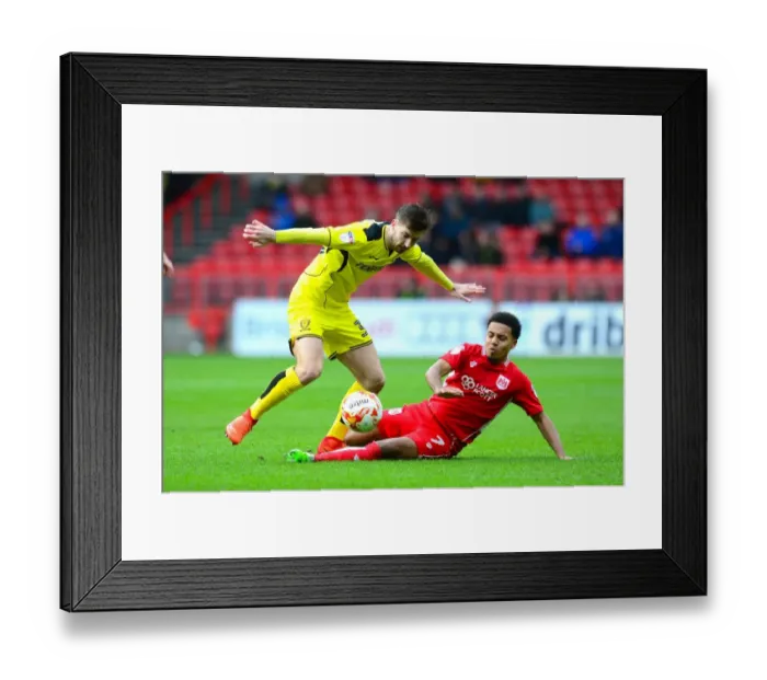 Framed Print : Bristol City vs Burton Albion: Intense Battle for Possession - Korey Smith vs Luke Murphy Framed Print : Bristol City vs Burton Albion: Intense Battle for Possession - Korey Smith vs Luke Murphy
