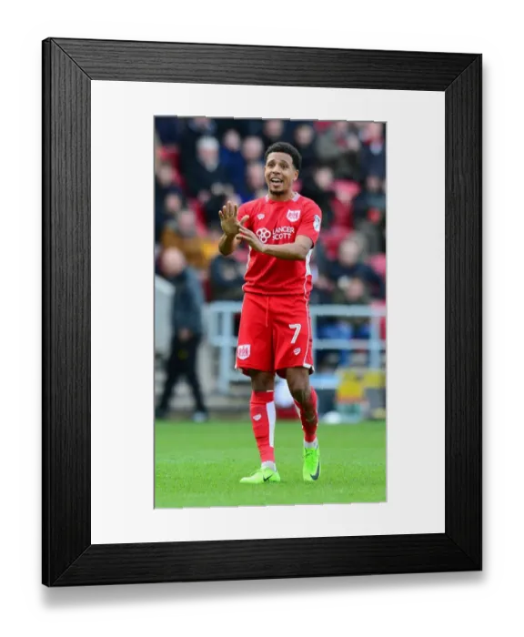 Framed Print : Korey Smith in Action: Bristol City vs Burton Albion, Sky Bet Championship, 2017