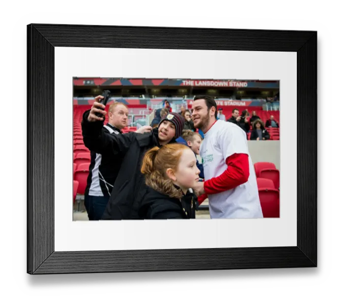Framed Print : Bristol City's Lee Tomlin Signs Autographs at Ashton Gate after Bristol City v Burton Albion Match