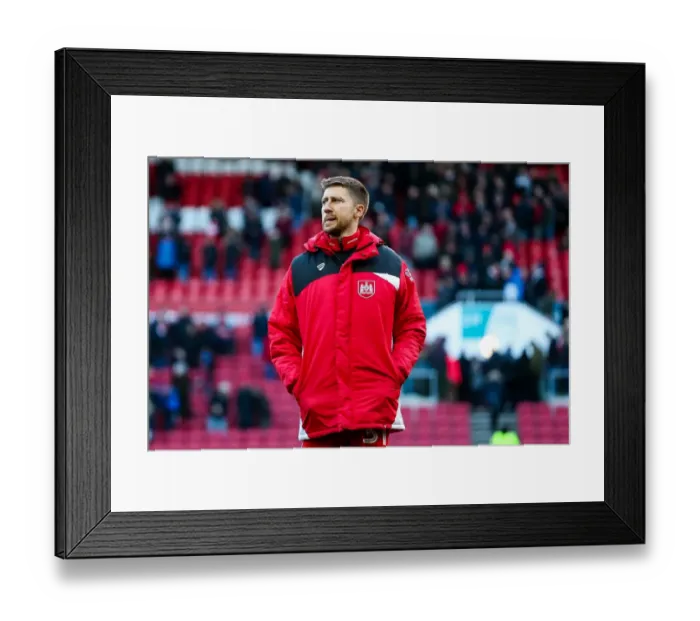 Framed Print : Bristol City's Jens Hegeler Disappointed After 0-0 Draw Against Burton Albion, Moving Them into the Championship Relegation Zone