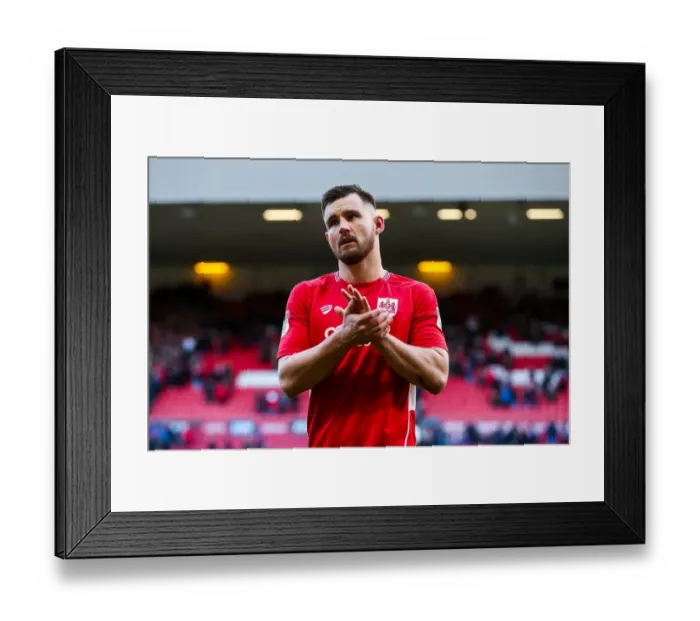 Framed Print : Bristol City's Agony: Bailey Wright's Disappointment as Championship Draw Pushes Them into Relegation Zone