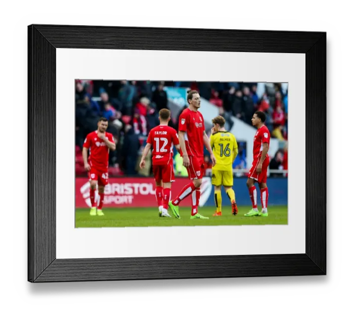 Framed Print : Milan Djuric's Disappointment: Bristol City Slip into Relegation Zone After 0-0 Draw with Burton Albion
