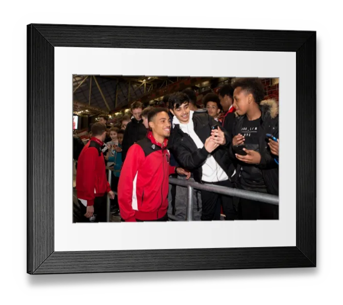 Framed Print : Young Fans Exciting Encounter with Frank Fielding and Zak Vyner of Bristol City at Ashton Gate