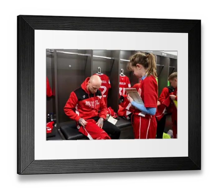 Framed Print : Bristol City: Mascots and Players Unite in the Dressing Room - 2017 (Bristol City vs. Norwich City)