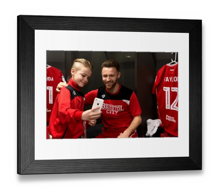 Framed Print : Mascots and Players Unite: A Peek into the Bristol City Dressing Room - 2017 (Bristol City vs. Norwich City)