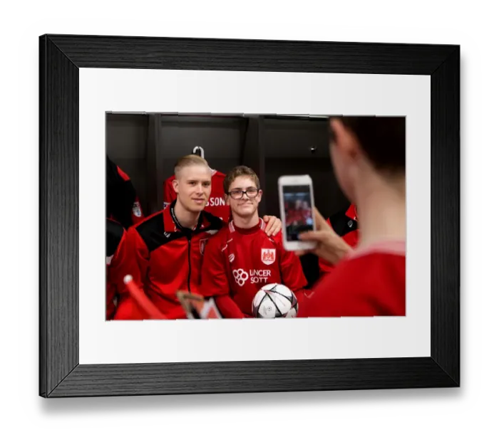 Framed Print : Mascots and Players Unite: Behind-the-Scenes at Ashton Gate - Bristol City vs. Norwich City, 2017