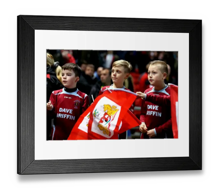 Framed Print : Bristol City First Half Flag Bearers vs. Norwich City, Sky Bet Championship (07.03.17) Framed Print : Bristol City First Half Flag Bearers vs. Norwich City, Sky Bet Championship (07.03.17)