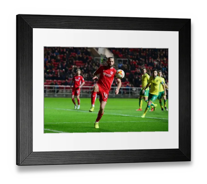 Framed Print : Bristol City vs Norwich City: Aaron Wilbraham in Action at Ashton Gate, March 7, 2017 (Sky Bet Championship)