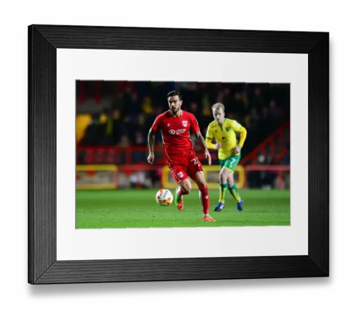 Framed Print : Marlon Pack in Action: Bristol City vs. Norwich City, Sky Bet Championship