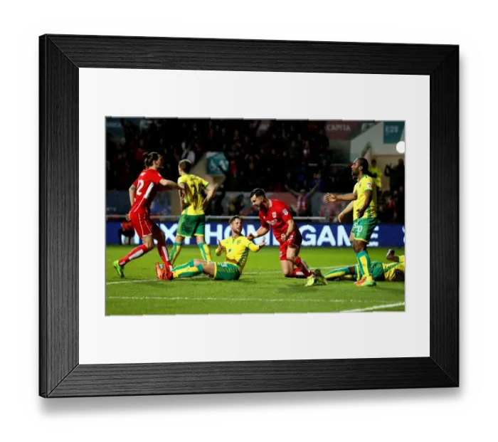 Framed Print : Bristol City vs Norwich City: Bailey Wright Scores the Equalizer - Sky Bet Championship (07 / 03 / 2017)