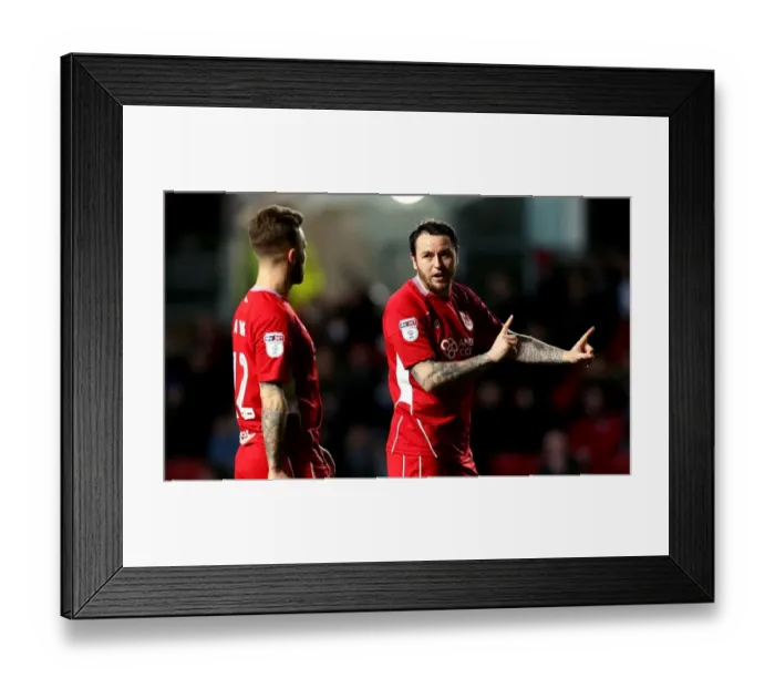 Framed Print : Bristol City: Lee Tomlin and Matt Taylor in Deep Conversation during Bristol City vs Norwich City Match, Sky Bet Championship, Ashton Gate, Bristol, England (March 7, 2017) Framed Print : Bristol City: Lee Tomlin and Matt Taylor in Deep Conversation during Bristol City vs Norwich City Match, Sky Bet Championship, Ashton Gate, Bristol, England (March 7, 2017)