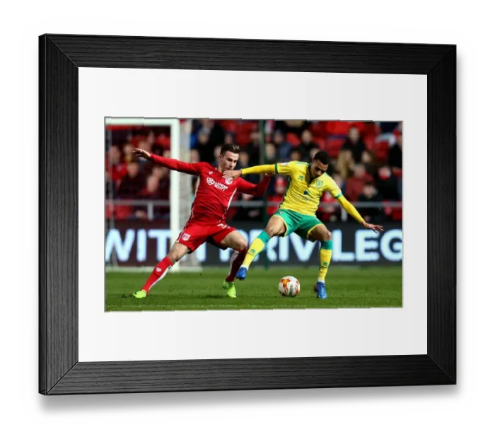 Framed Print : Josh Murphy vs Joe Bryan Clash: Bristol City vs Norwich City, Sky Bet Championship, Ashton Gate, 2017 Framed Print : Josh Murphy vs Joe Bryan Clash: Bristol City vs Norwich City, Sky Bet Championship, Ashton Gate, 2017