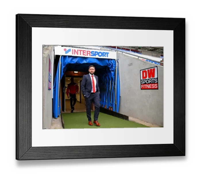 Framed Print : Lee Johnson Arrives at DW Stadium: Wigan Athletic vs. Bristol City Championship Clash (March 11, 2017)