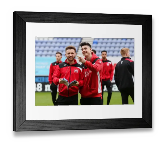 Framed Print : Bristol City FC: Matt Taylor and Callum O'Dowda Pre-Match Program Reading at Wigan Athletic's DW Stadium (Wigan Athletic vs. Bristol City, Sky Bet Championship) Framed Print : Bristol City FC: Matt Taylor and Callum O'Dowda Pre-Match Program Reading at Wigan Athletic's DW Stadium (Wigan Athletic vs. Bristol City, Sky Bet Championship)