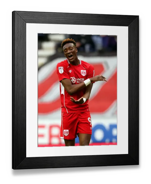 Framed Print : Tammy Abraham's Frustration: Wigan Athletic vs. Bristol City Championship Clash (March 11, 2017)
