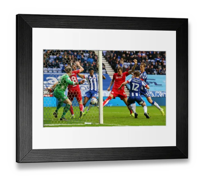 Framed Print : Aden Flint of Bristol City scores his sides first goal - Mandatory by-line Framed Print : Aden Flint of Bristol City scores his sides first goal - Mandatory by-line