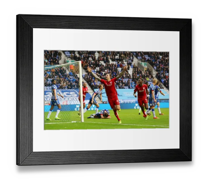 Framed Print : Aden Flint's Euphoric Goal: Bristol City Takes the Lead over Wigan Athletic in Sky Bet Championship (March 11, 2017) Framed Print : Aden Flint's Euphoric Goal: Bristol City Takes the Lead over Wigan Athletic in Sky Bet Championship (March 11, 2017)