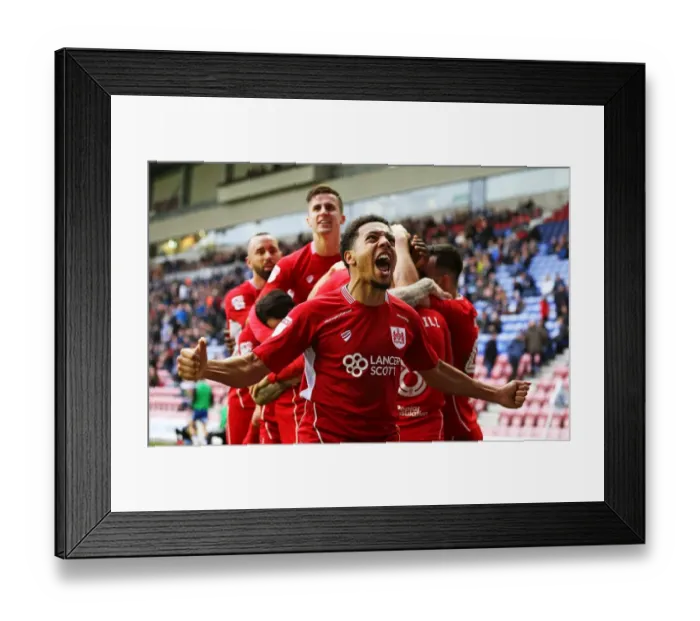 Framed Print : Bristol City Celebrate Win Against Wigan Athletic, Sky Bet Championship (11 March 2017)