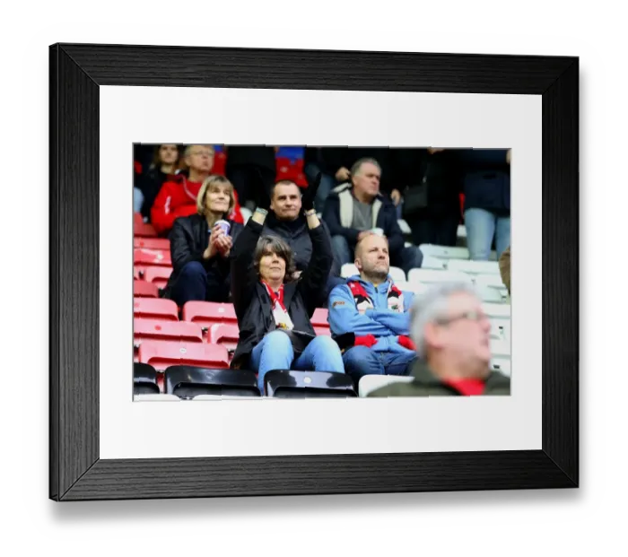 Framed Print : Bristol City Fans in Full Support at Wigan's DW Stadium