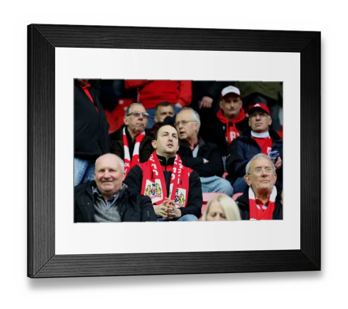 Framed Print : Unwavering Passion: A Sea of Bristol City Fans at Wigan Athletic's Sky Bet Championship Match (March 11, 2017)