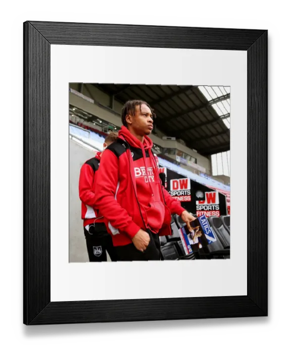Framed Print : Bobby Reid in Action: Wigan Athletic vs. Bristol City, Sky Bet Championship (11 March 2017)