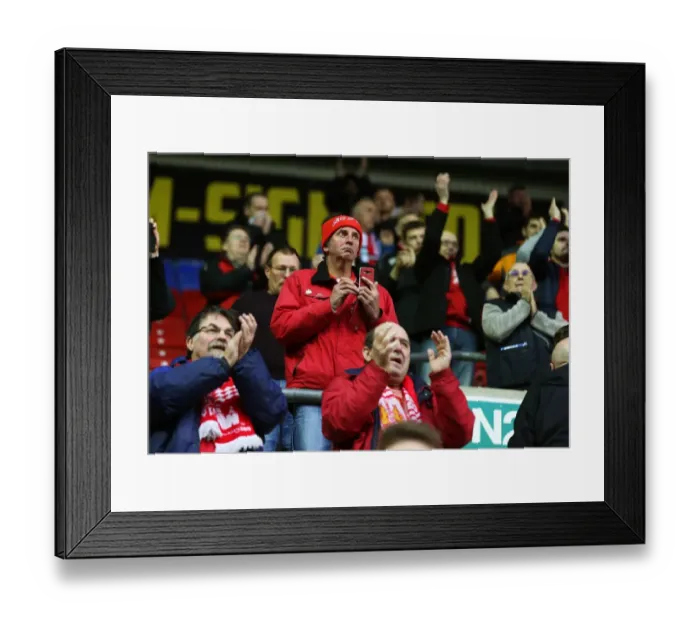 Framed Print : Bristol City Fans Unwavering Support at Wigan Athletic vs. Bristol City, Sky Bet Championship (March 11, 2017)
