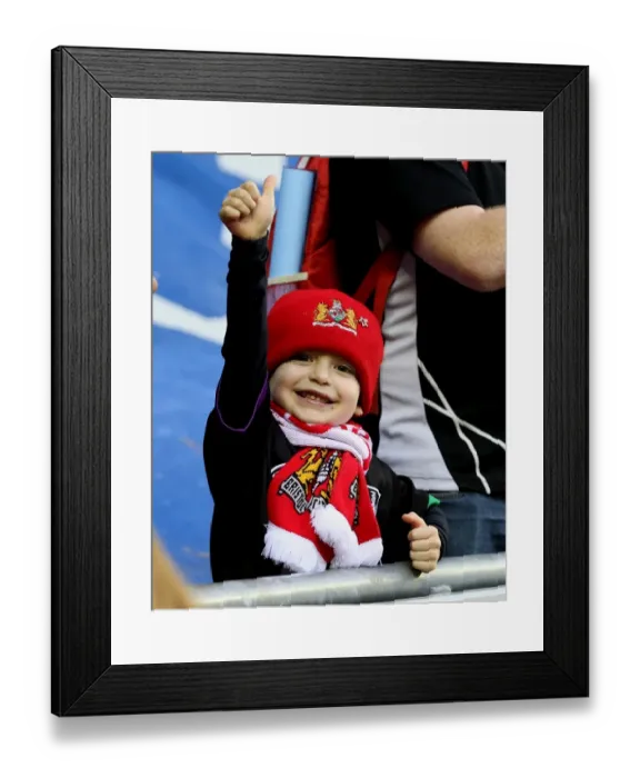 Framed Print : Unwavering Passion of Bristol City Fans at Wigan Athletic Championship Match, March 2017