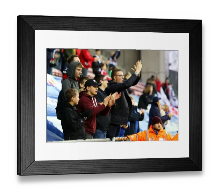 Framed Print : Bristol City Fans Rally at DW Stadium during Sky Bet Championship Match vs. Wigan Athletic (11 March 2017)
