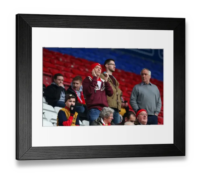 Framed Print : Bristol City Fans in Action at Wigan's DW Stadium
