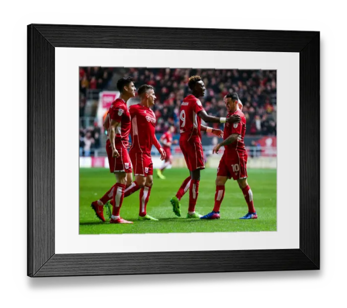 Framed Print : Bristol City's Lee Tomlin Scores the Opener in Sky Bet EFL Championship Match Against Huddersfield Town (17 March 2017)