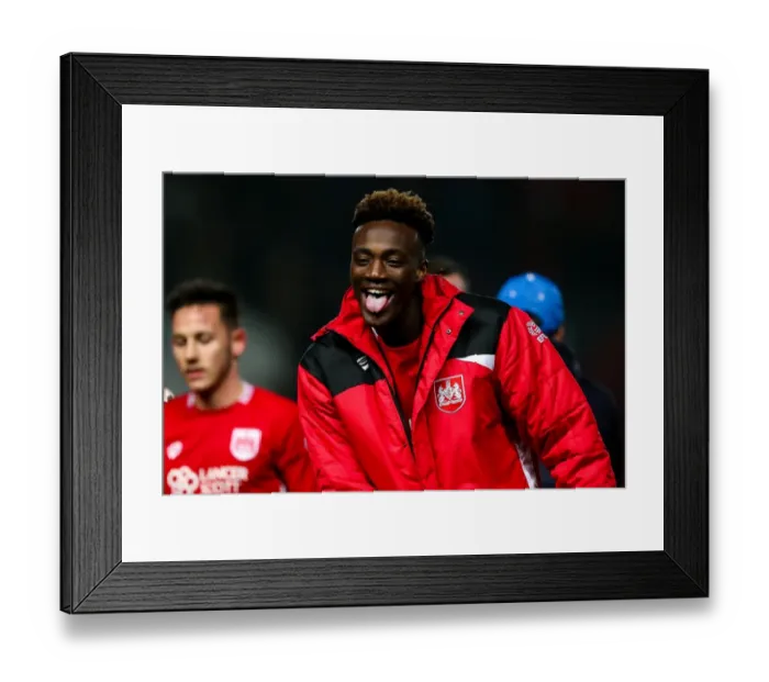 Framed Print : Tammy Abraham's Thrilling Goal Celebration: Bristol City's 4-0 Victory Over Huddersfield at Ashton Gate