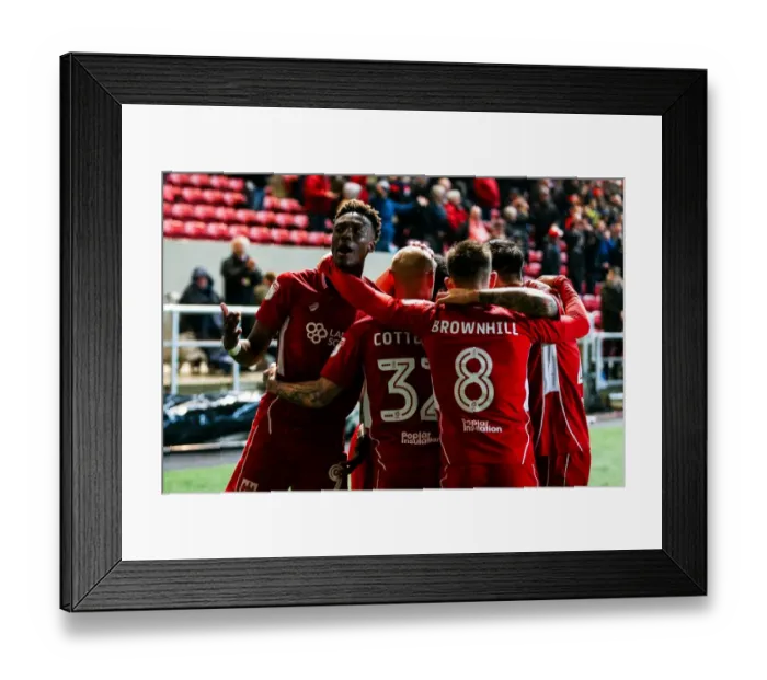 Framed Print : Bristol City's 4-0 Rout Over Huddersfield Town: Tammy Abraham and David Cotterill Celebrate Framed Print : Bristol City's 4-0 Rout Over Huddersfield Town: Tammy Abraham and David Cotterill Celebrate