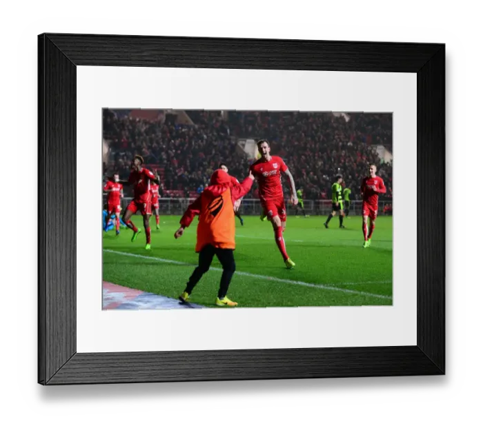 Framed Print : Bristol City's Thrilling Victory: Aden Flint's Goal Celebration vs. Huddersfield Town (Sky Bet Championship, 17 March 2017) Framed Print : Bristol City's Thrilling Victory: Aden Flint's Goal Celebration vs. Huddersfield Town (Sky Bet Championship, 17 March 2017)