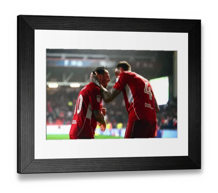 Framed Print : Aden Flint and Lee Tomlin Celebrate Goal for Bristol City against Huddersfield Town, Sky Bet Championship, 2017 Framed Print : Aden Flint and Lee Tomlin Celebrate Goal for Bristol City against Huddersfield Town, Sky Bet Championship, 2017