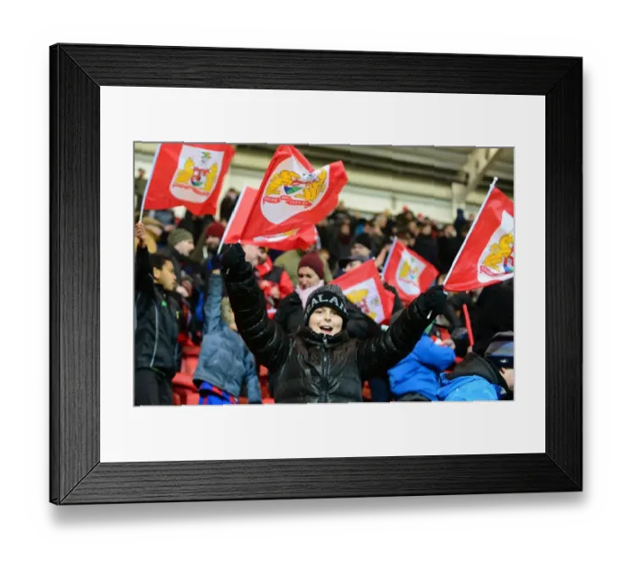 Framed Print : Passionate Bristol City Fans at Ashton Gate Framed Print : Passionate Bristol City Fans at Ashton Gate