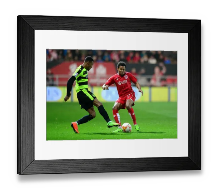 Framed Print : Korey Smith Tackles for Bristol City Against Huddersfield Town, Sky Bet Championship 2017 Framed Print : Korey Smith Tackles for Bristol City Against Huddersfield Town, Sky Bet Championship 2017