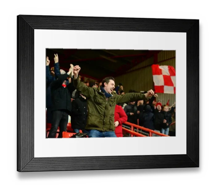 Framed Print : Bristol City Fans Celebrate at Ashton Gate during Sky Bet Championship Match against Huddersfield Town Framed Print : Bristol City Fans Celebrate at Ashton Gate during Sky Bet Championship Match against Huddersfield Town