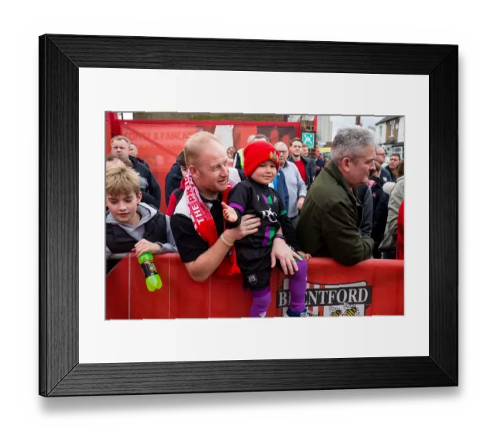 Framed Print : Bristol City Fans at Brentford's Griffin Park during Sky Bet EFL Championship Match