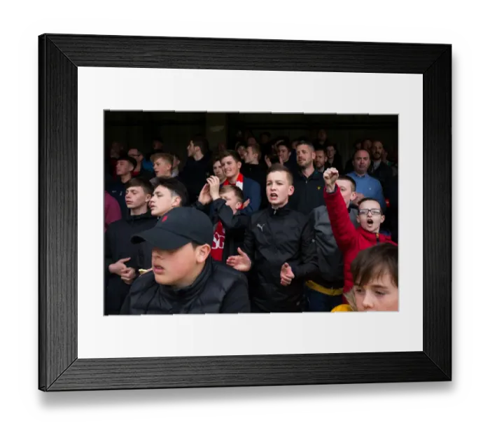 Framed Print : Bristol City Fans at Griffin Park, 01-04-2017 (Brentford vs. Bristol City, Sky Bet EFL Championship)