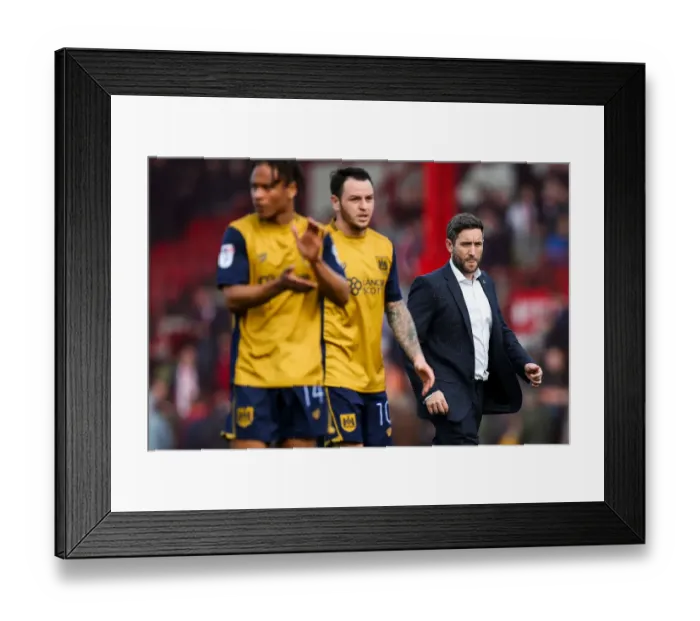 Framed Print : Lee Johnson's Frustration After Brentford's 2-0 Win Over Bristol City