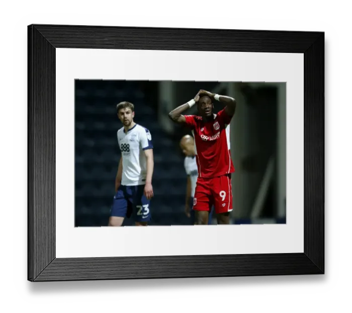 Framed Print : Tammy Abraham's Disappointment: Preston North End vs. Bristol City (04.04.17)