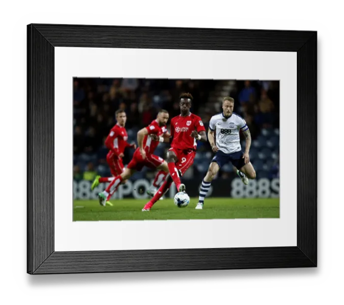 Framed Print : Tammy Abraham in Action: Sky Bet Championship Clash between Preston North End and Bristol City (April 4, 2017)
