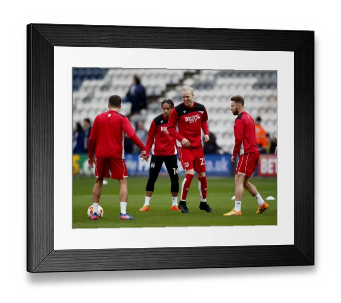 Framed Print : Bristol City Players Huddle Up Before Kick-Off Against Preston North End, Hordur Magnusson Prepares - Sky Bet Championship Framed Print : Bristol City Players Huddle Up Before Kick-Off Against Preston North End, Hordur Magnusson Prepares - Sky Bet Championship