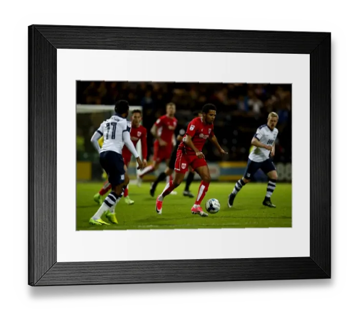 Framed Print : Korey Smith Charges Forward: Preston North End vs. Bristol City, Sky Bet Championship Framed Print : Korey Smith Charges Forward: Preston North End vs. Bristol City, Sky Bet Championship