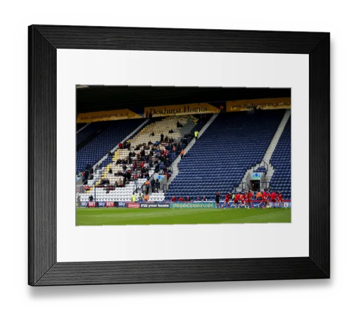 Framed Print : Bristol City Fans Gather for Pre-Match Warm-Up at Deepdale (Preston North End vs. Bristol City, Sky Bet Championship)
