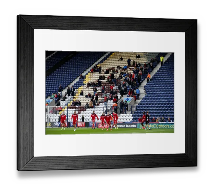 Framed Print : Bristol City Fans Passionate Showdown at Deepdale against Preston North End (Sky Bet Championship, 04.04.17)