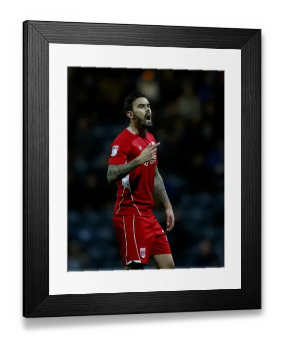 Framed Print : Marlon Pack in Action: Bristol City vs. Preston North End, Sky Bet Championship 2017